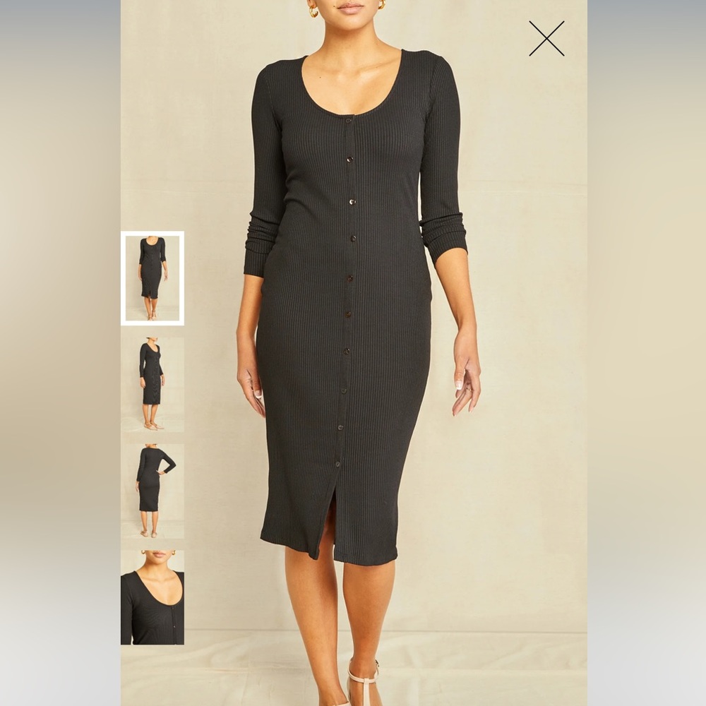 Amour Very Soraya Paris Rib Dress  in Black size S